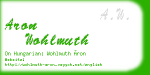 aron wohlmuth business card